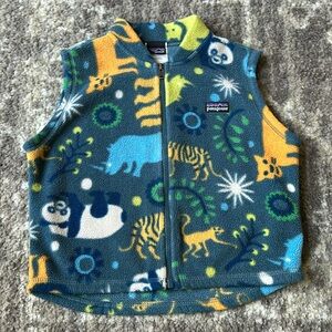 Patagonia Baby Fleece Vest Zoo Animals